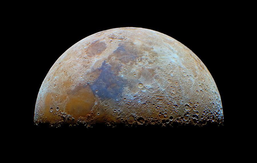 The Moon In Colors With The Transient Photograph by Luis Argerich/stocktrek Images