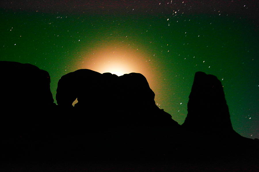 Arches National Park Photograph - The Moonlight Over Windows Arches National Park by Jeff Swan