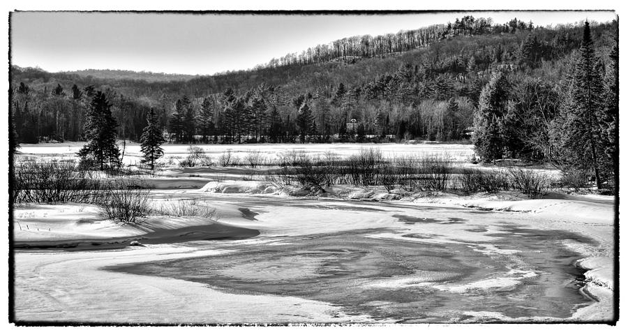 Winter Photograph - The Moose River in Winter - Old Forge New York by David Patterson