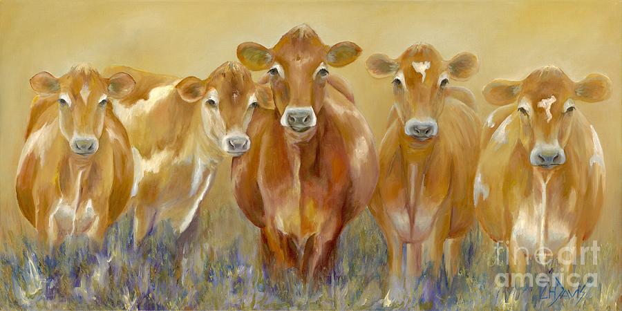 Cow Painting - The Morning Moo by Catherine Davis