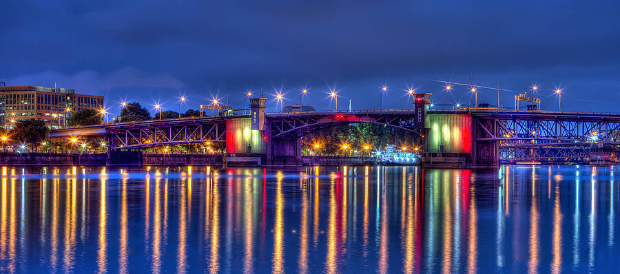 Morrison Bridge Reflections Portland Photograph by Thom Zehrfeld