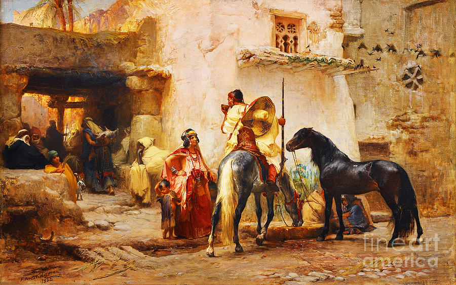 Frederick Arthur Bridgman Painting - The Mosque Fountain in Algeria by Celestial Images