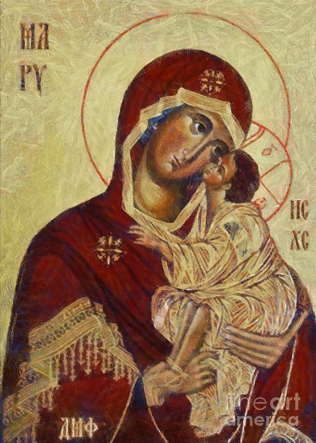 The Mother Of God -The Don Icon Painting by Dragica  Micki Fortuna