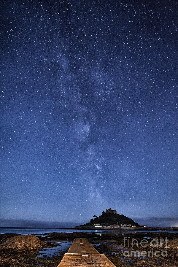Black And White Photograph - The mount and the milkyway by John Farnan