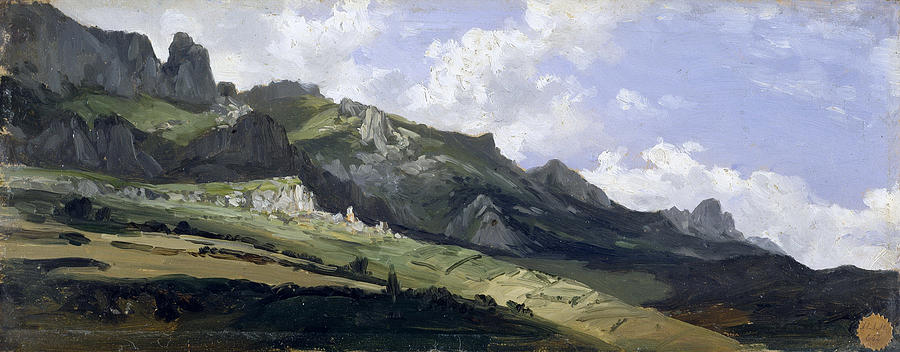 The mountain range of the Picos de Europa Painting by Carlos de Haes