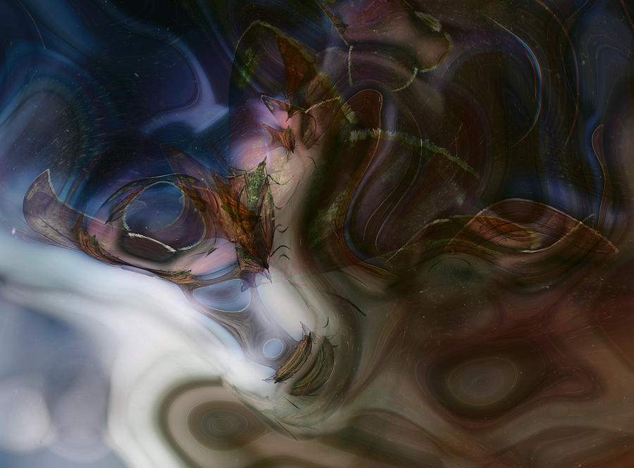 Abstract Digital Art - The Moutain Goddess and her love of boats by Richard Thomas