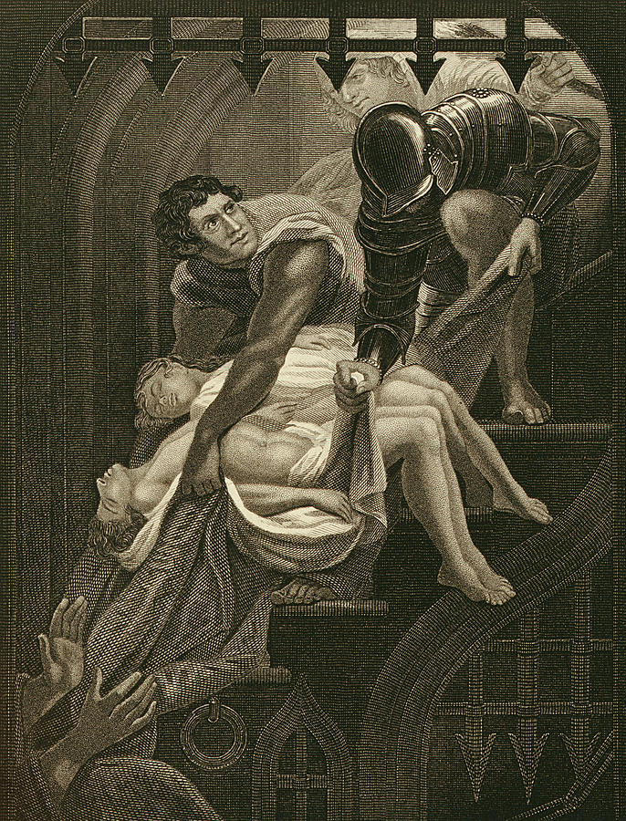 James Northcote Drawing - The Murder Of The Two Princes by James Northcote
