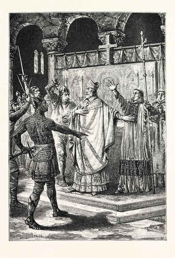 The Murder Of Thomas Becket Drawing by English School - Fine Art America