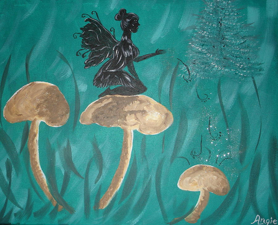 The Mushroom Fairy Painting by Angie Butler