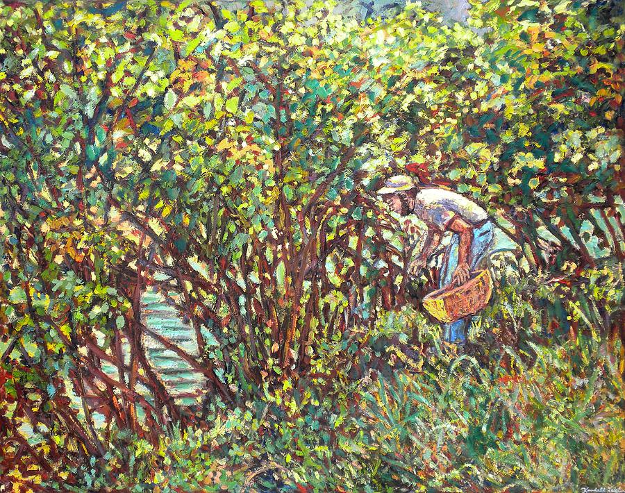 Landscape Painting - The Mushroom Picker by Kendall Kessler Landscape Painting - The Mushroom Picker by Kendall Kessler