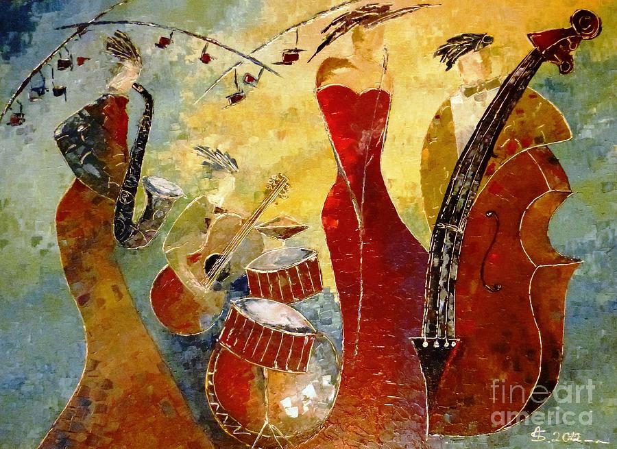 Music Painting - The Music Never Stopped by Amalia Suruceanu