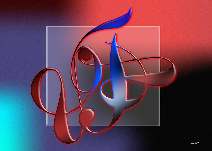 Abstract Painting - The Music of Curves by Cj Grant
