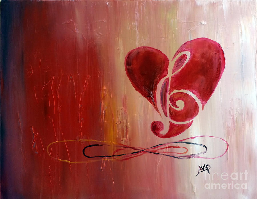 Music Painting - The Music of the Heart by Avishai Avi     Peretz