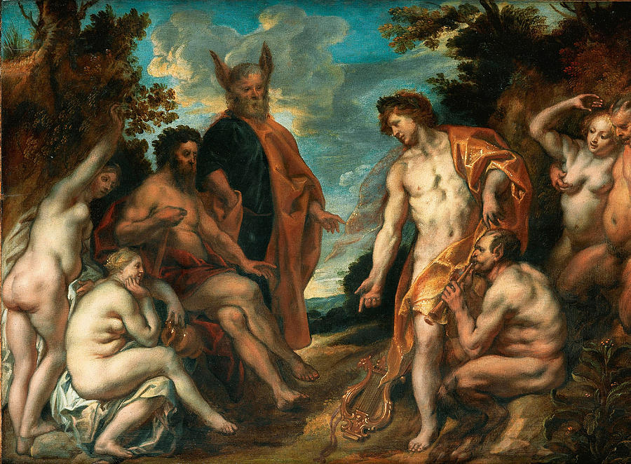 The Musical Contest between Apollo and Pan Painting by Jacob Jordaens