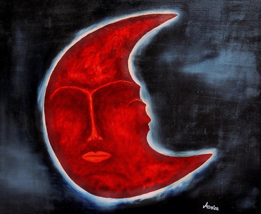 Unique Painting - The Mysterious Moon - Original Oil Painting by Marianna Mills