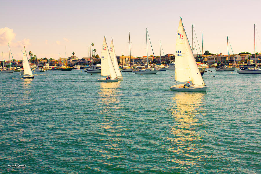 Newport Beach Photograph - The mystery of sailing by Angela Stanton