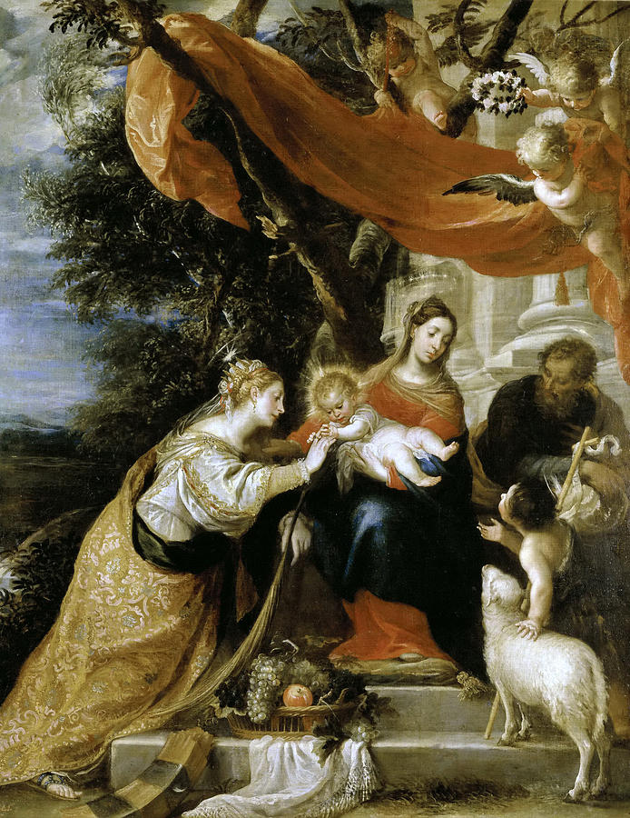 The Mystic Marriage of St Catherine Painting by Mateo Cerezo