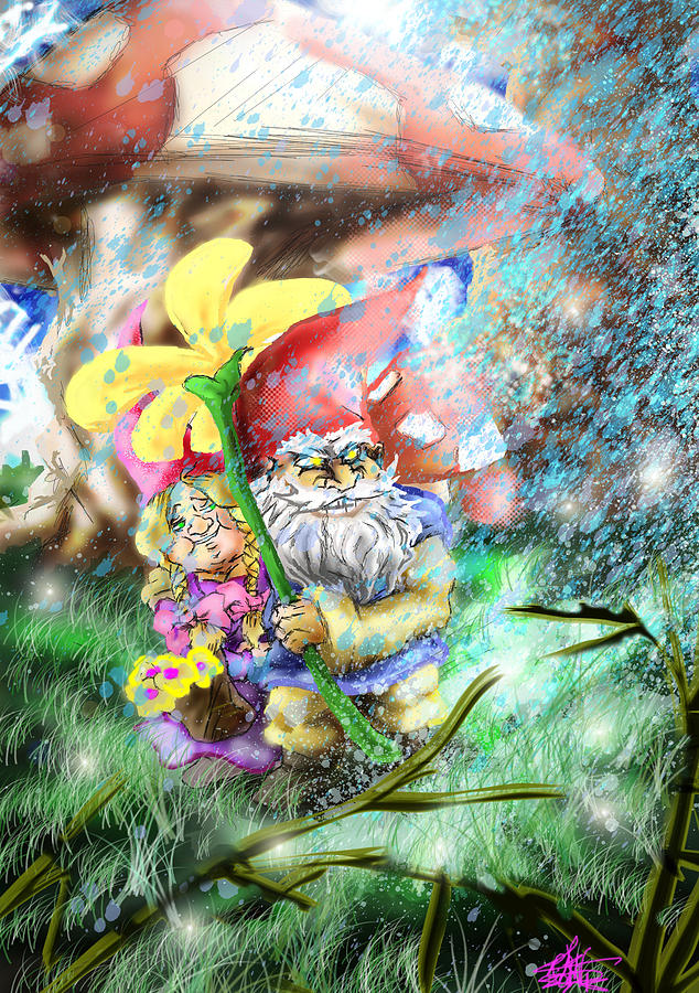 Gnomes Digital Art - The Mystical Forest by Ronnell Williams