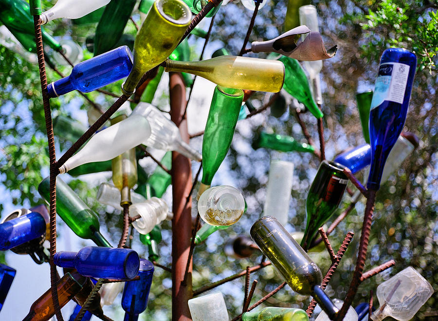 Bottle Digital Art - The Mystical Magical Bottle Tree by Linda Unger
