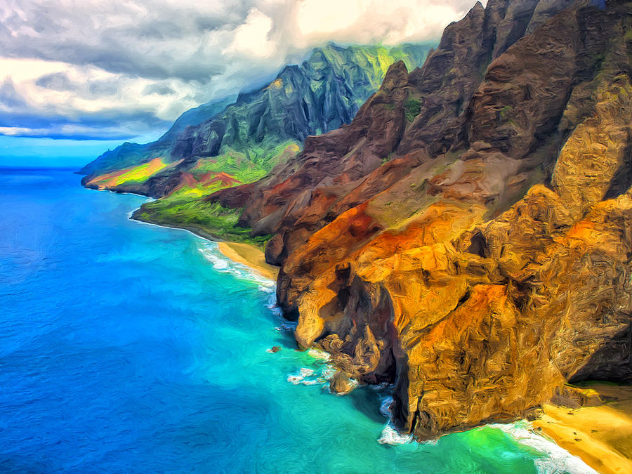 The Na Pali Coast of Kauai Painting by Dominic Piperata