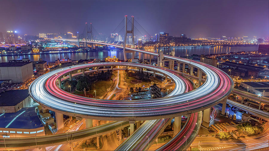 China Photograph - The Nanpu Bridge by Barry Chen