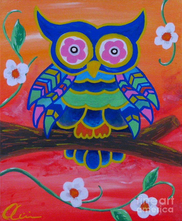 The Narcissistic Owl Painting by M Oliveira - Pixels