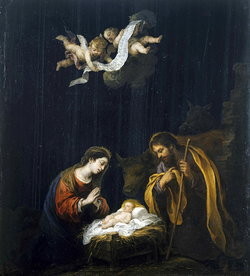 The Nativity Painting by Bartolome Esteban Murillo