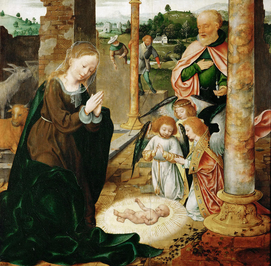 The Nativity Painting by Joos van Cleve