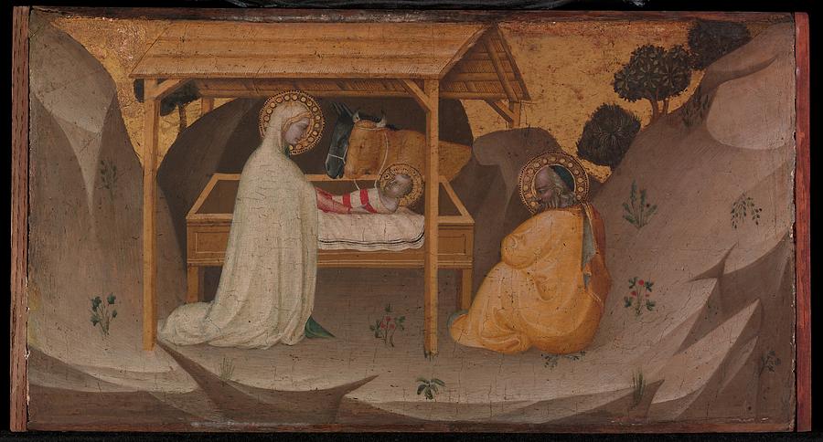 Gold Painting - The Nativity by Puccio di Simone