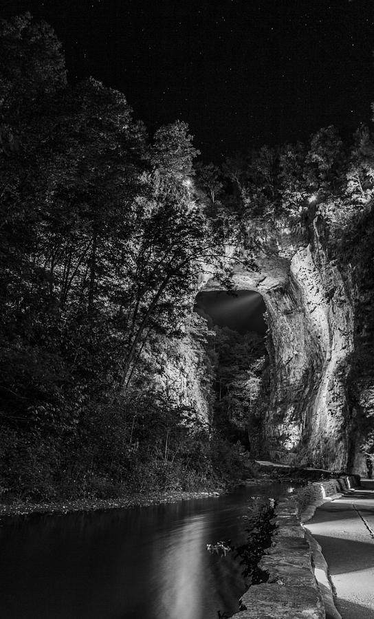 The Natural Bridge in High Contrast Black and White Photograph by Amber Kresge