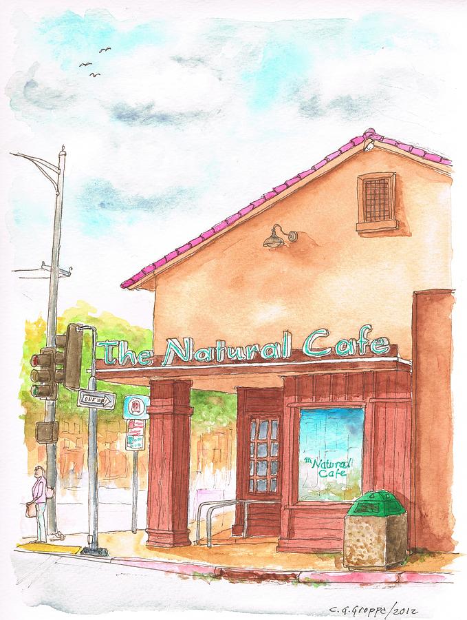 The Natural Cafe in San Luis Obispo, California Painting by Carlos G Groppa