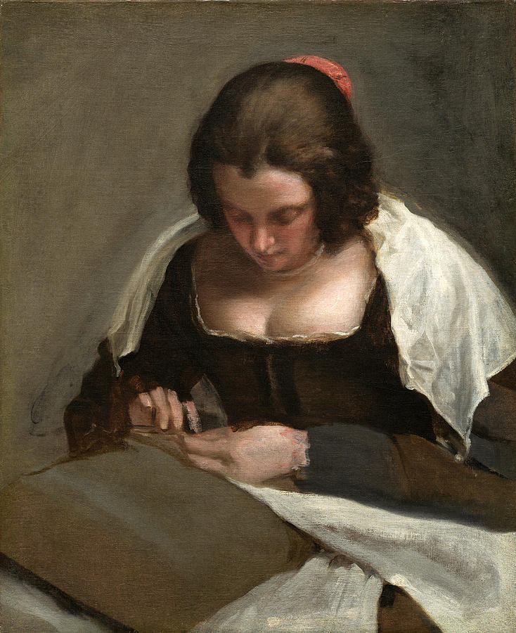 The Needlewoman Painting by Diego Velazquez