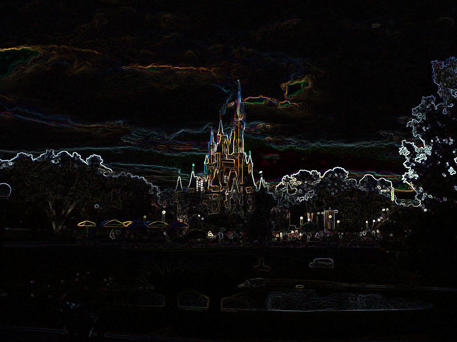 The Neon Castle  Mixed Media by Eric Liller