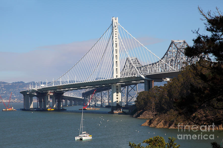 The New And The Old Bay Bridge San Francisco Oakland California 5D25405 Photograph by Wingsdomain Art and Photography