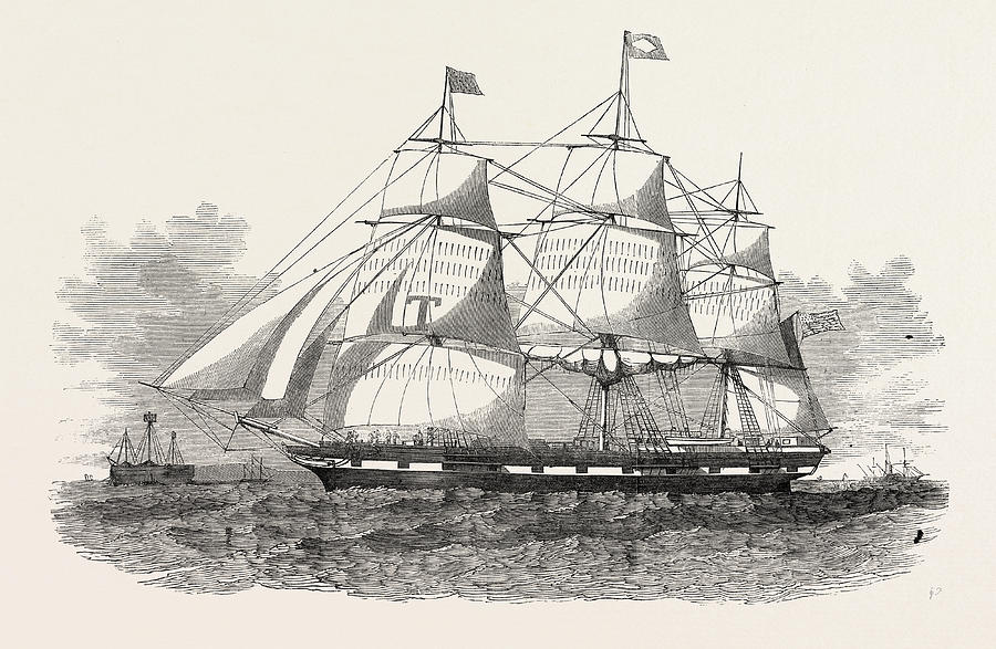 The New Boston Packet-ship, Daniel Webster Drawing By English School 