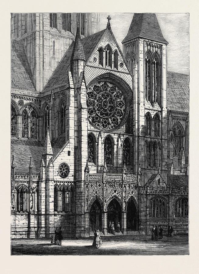 The New Cathedral Of Truro The Architects Design Entrance Drawing by ...