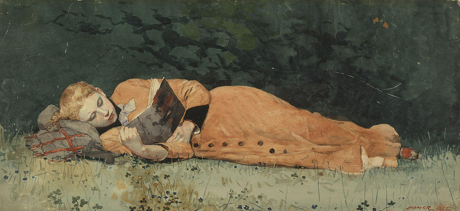 Winslow Homer Painting - The New Novel by Celestial Images