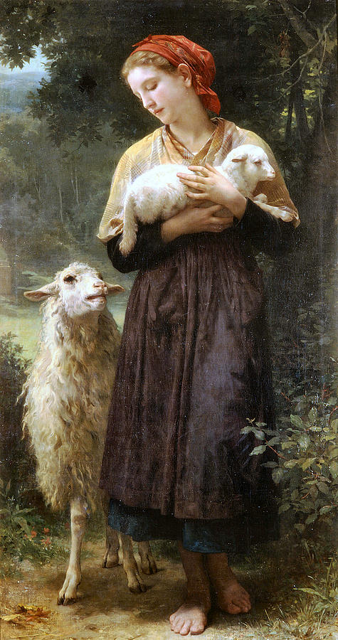 The Newborn Lamb Digital Art by William Bouguereau