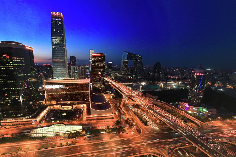 The Night Of Beijing Cbd Photograph by Gregchen | Fine Art America