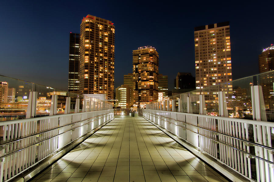 Architecture Photograph - The Night View At Yokohama Portside by Motodan