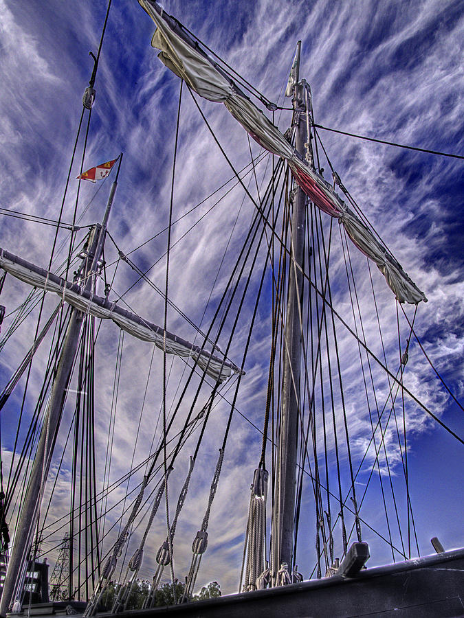 Columbus Photograph - The Nina and Pinta  Columbus Replica Ships  v12 by John Straton