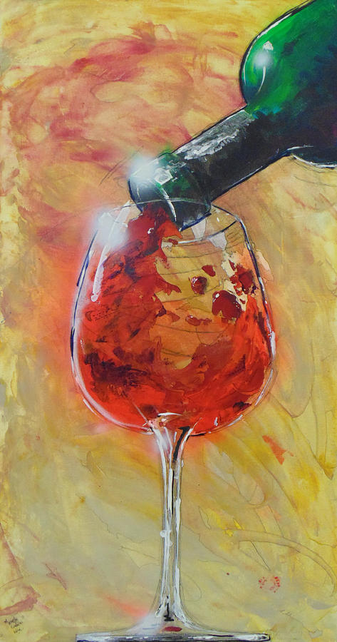 The No 2 Wine Painting by Marcello Cicchini