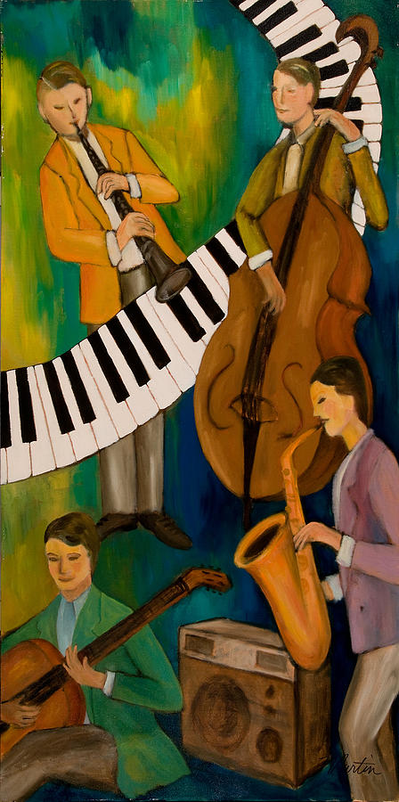 Jazz Painting - The Nostalgia Jazz Band II by Larry Martin