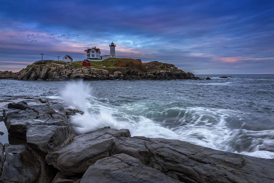 Sunset Photograph - The Nubble In Color by Rick Berk