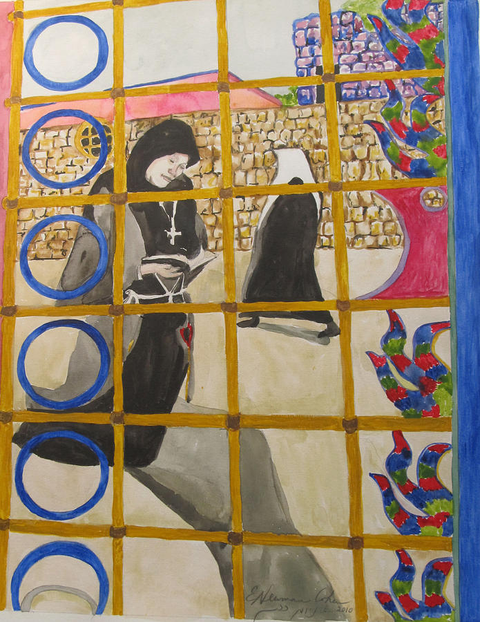 Nuns in Jerusalem  Painting by Esther Newman-Cohen
