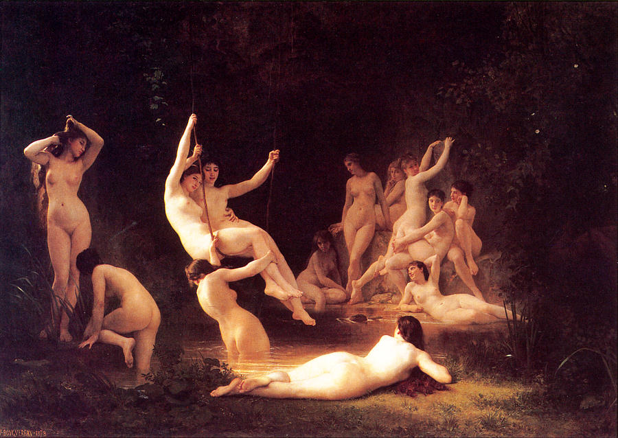 The Nymphaeum Painting by William-Adolphe Bouguereau