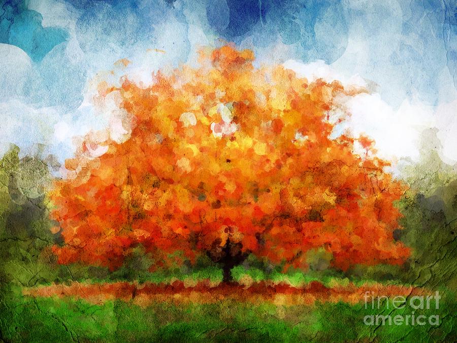 Tree Painting - The Oak by Angelica Smith Bill