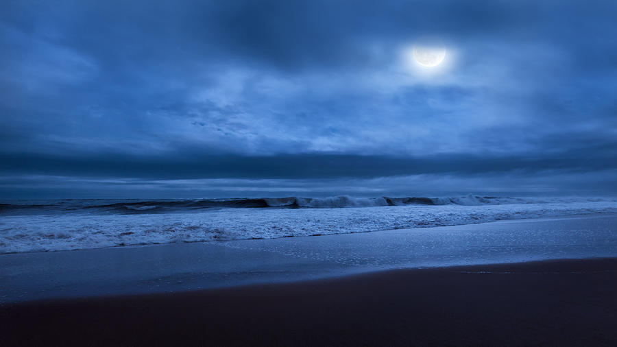 The Ocean Moon Photograph by Bill Wakeley