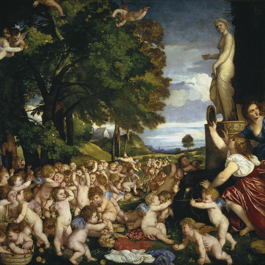 Titian Painting - The Offering to Venus by Titian