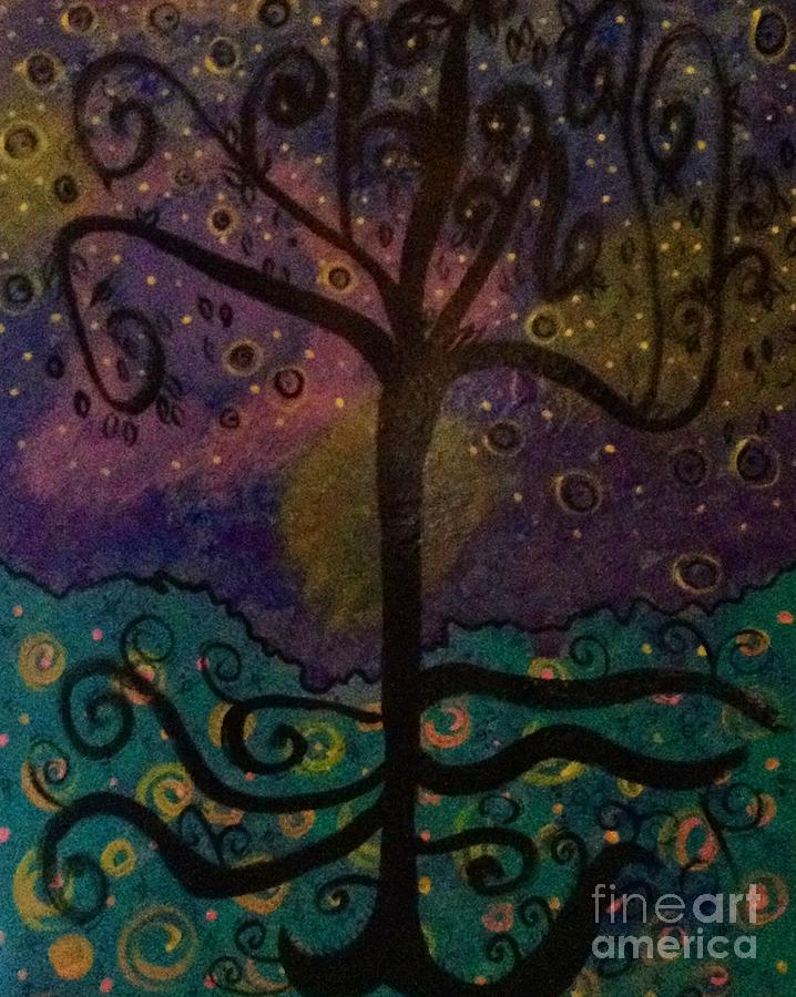 The Oh My Gosh Night Tree Original Painting By Donna Daugherty Painting